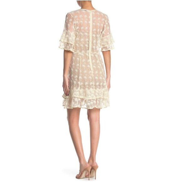 AllSaints Lula Nisha Sheer Embroidered Dress Size 2 - Picture 7 of 12